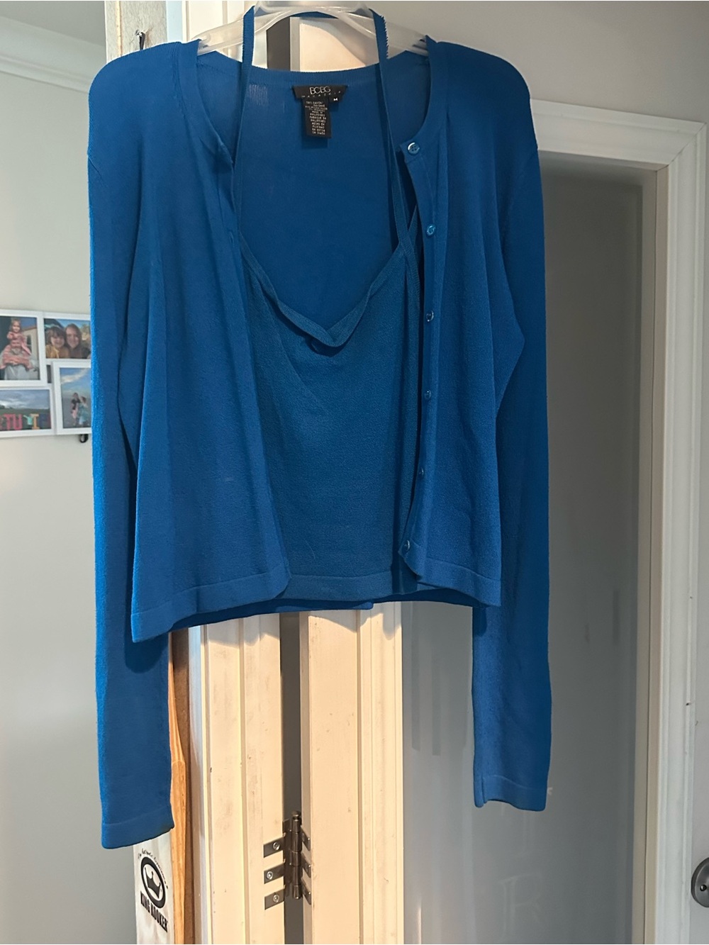 BCBG Royal Blue Sweaterweight Tank and Cardigan Set